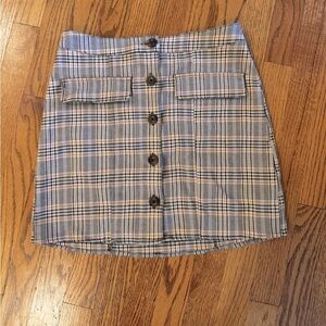 Urban Outfitters Plaid Button-Front Skirt